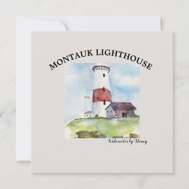 GREETINGKORT - MONTAUK LIGHTHOUSE KORT (Framsida)