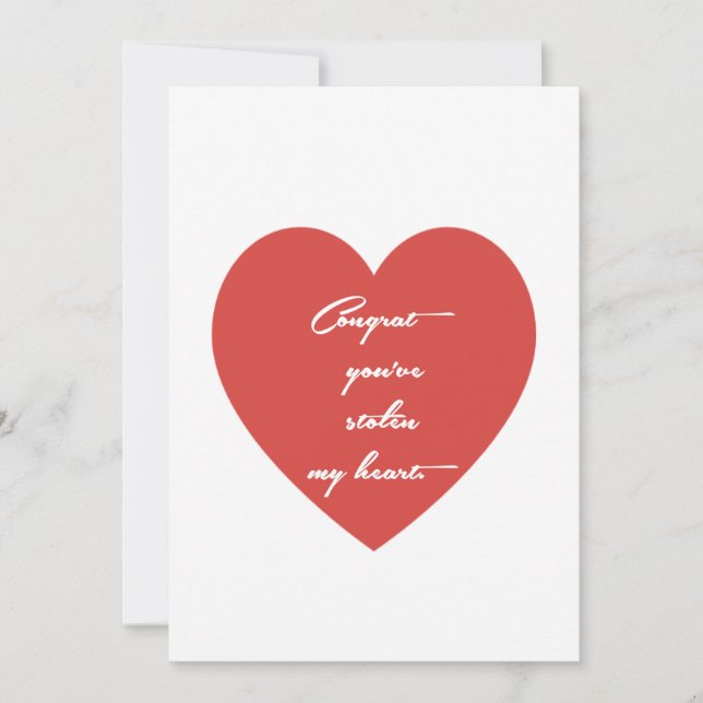 Greetings Card –“ Congrats You’ve Stolen My Heart" Julkort (Framsida)