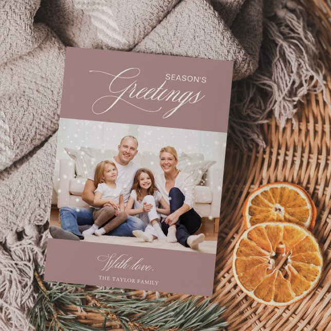 Greetings för Calligraphy White Rosa Season Julkort (Skapare uppladdad)