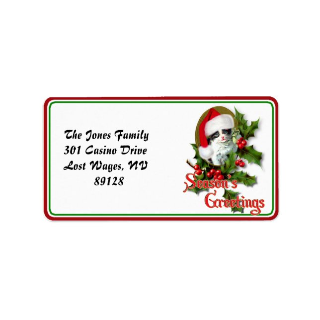 Greetings för den gamla julhelgen i Stil Adressetikett (Framsidan)