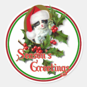 Greetings för den gamla julhelgen i Stil Runt Klistermärke