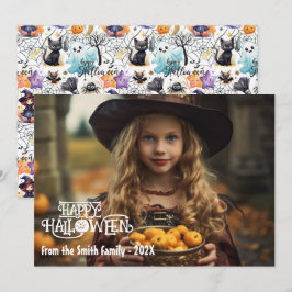 Greetings för fotoportsäsong i happy halloween julkort