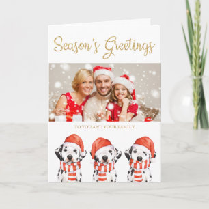 Greetings Foto av Santa Dalmatien Hund Helgkort