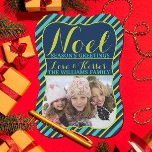 Greetings-foto för {Noel} marin, skalad och limsk Julkort
