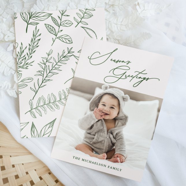 Greetings Foto för vintersäsongens botaniska Rosa Julkort (Skapare uppladdad)