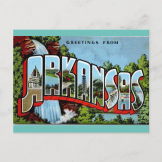 Greetings from Arkansas vintage travel Vykort