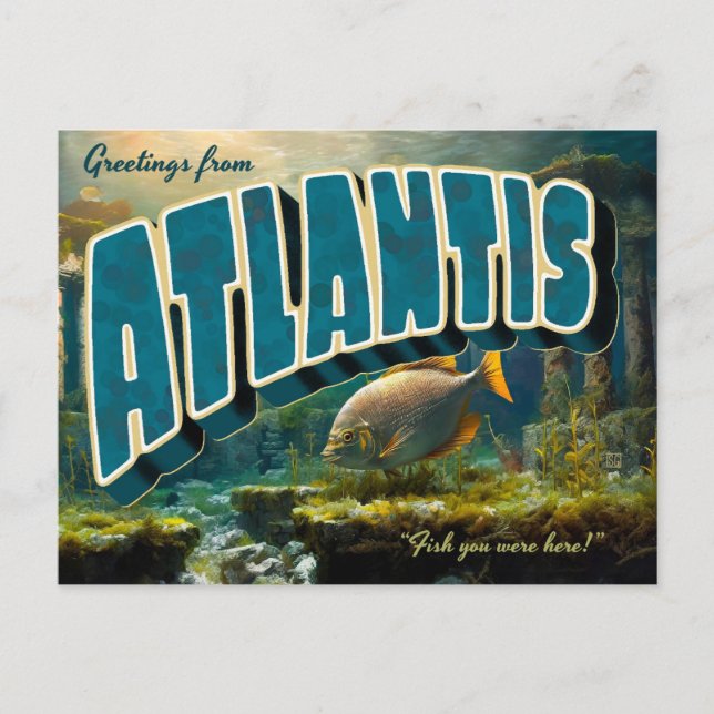 Greetings from Atlantis Postcards Helg Vykort (Framsida)