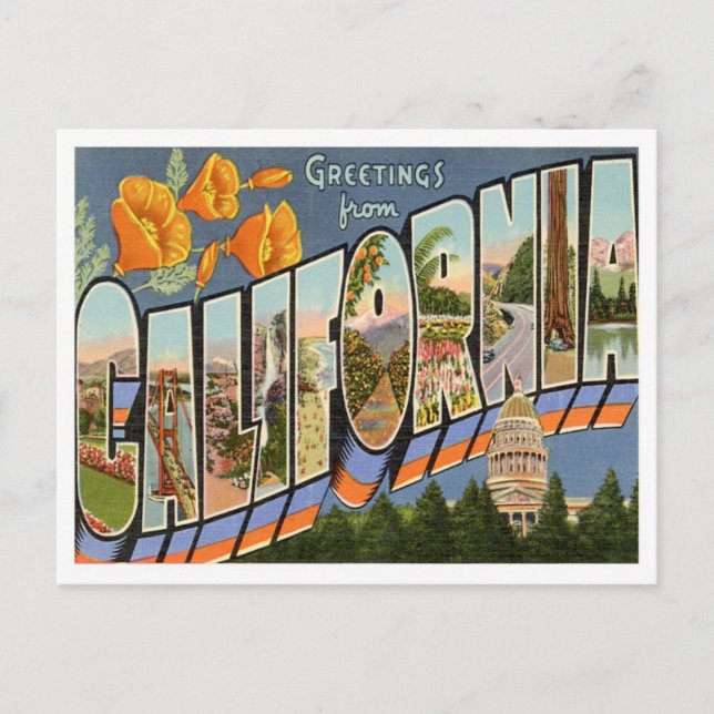 Greetings From California Vykort (Framsida)