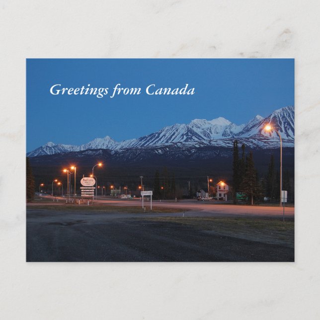 Greetings from Canada with Haines Junction Photo Vykort (Framsida)