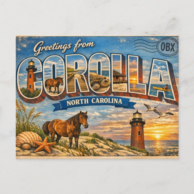 Greetings from Corolla Vykort (Framsida)