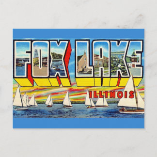  Greetings from Fox Lake Ill Postcard Vykort