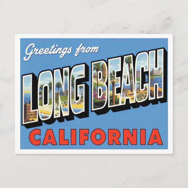 Greetings from Long Beach CA Vykort (Framsida)