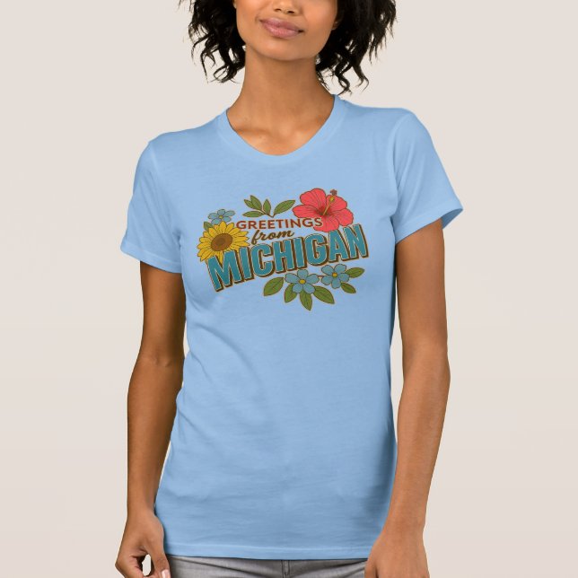 Greetings from Michigan t-shirt (Framsida)