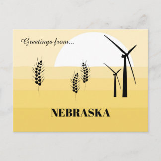 Greetings from Nebraska State Sunny Monochromatic  Vykort