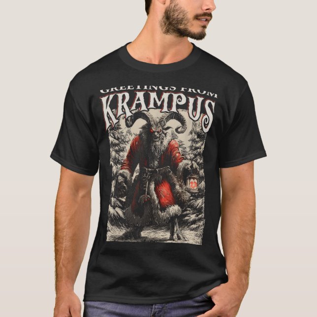 Greetings From Ss Vom Krampus Festive Horror Chris T Shirt (Framsida)
