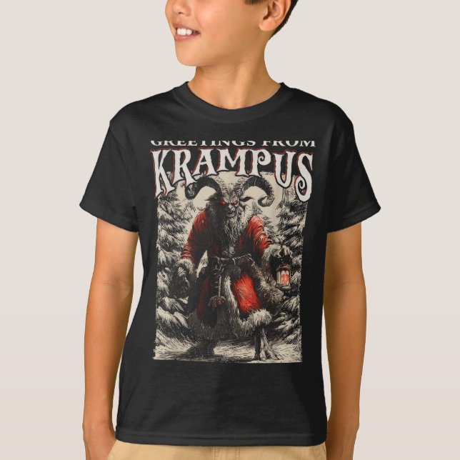 Greetings From Ss Vom Krampus Festive Horror Chris T Shirt (Framsida)