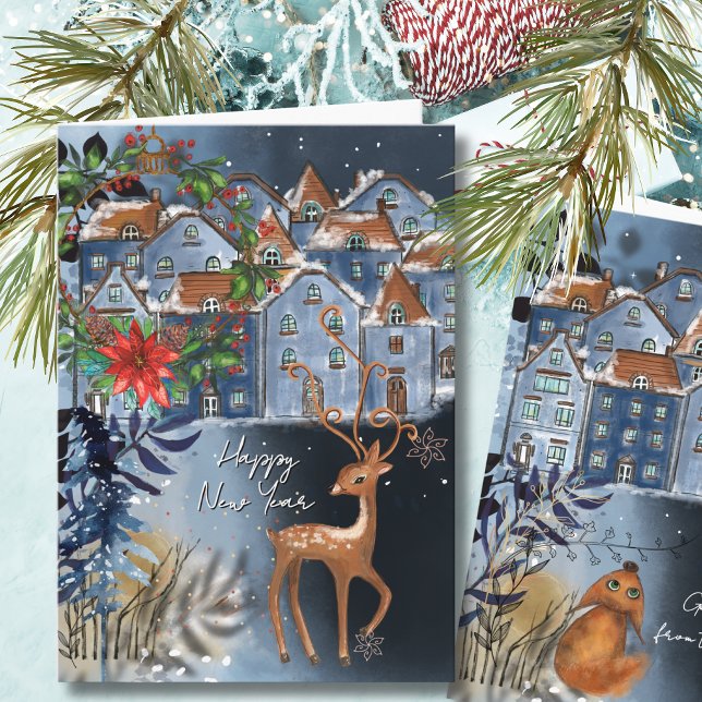 Greetings from the North I Nordic Village  Helgkort (Greetings from the North I Nordic Village Holiday Card)