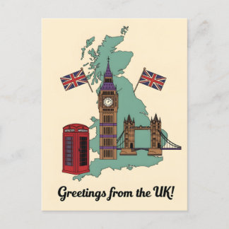 Greetings from the UK British Landmarks Travel Vykort