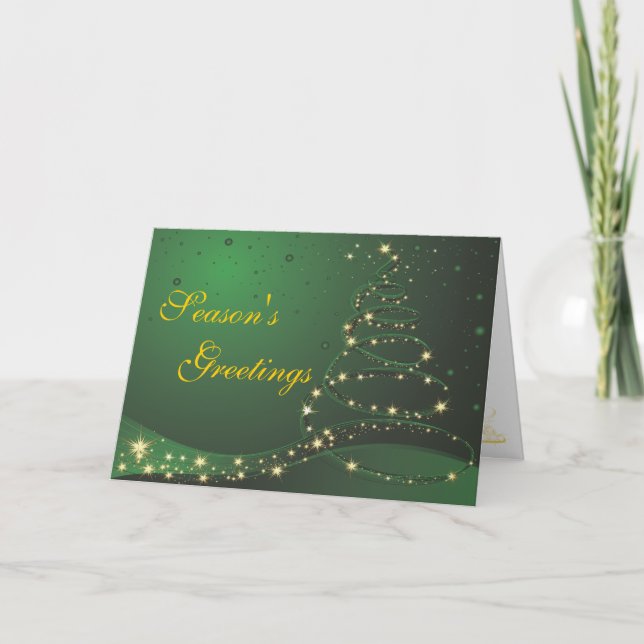 Greetings-julkort för den moderna Träd-säsongen Helgkort (Framsida)