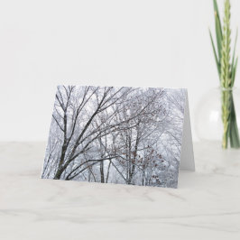 Greetings-kort för snö-täckt eksäsong i Träd Helgkort