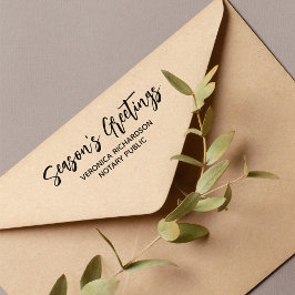 Greetings Notary Namn Helgdag Självfärgande Stämpel