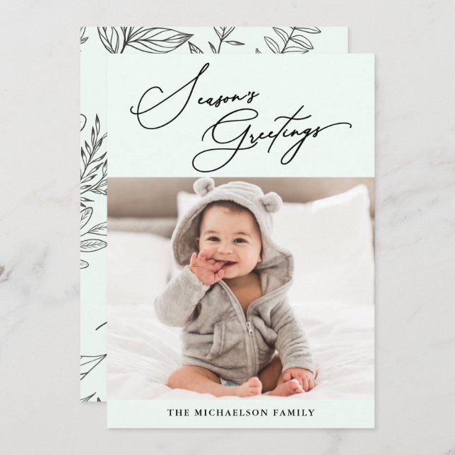 Greetings Photo för vintersäsongen för botaniska G Julkort (Fram/baksida)