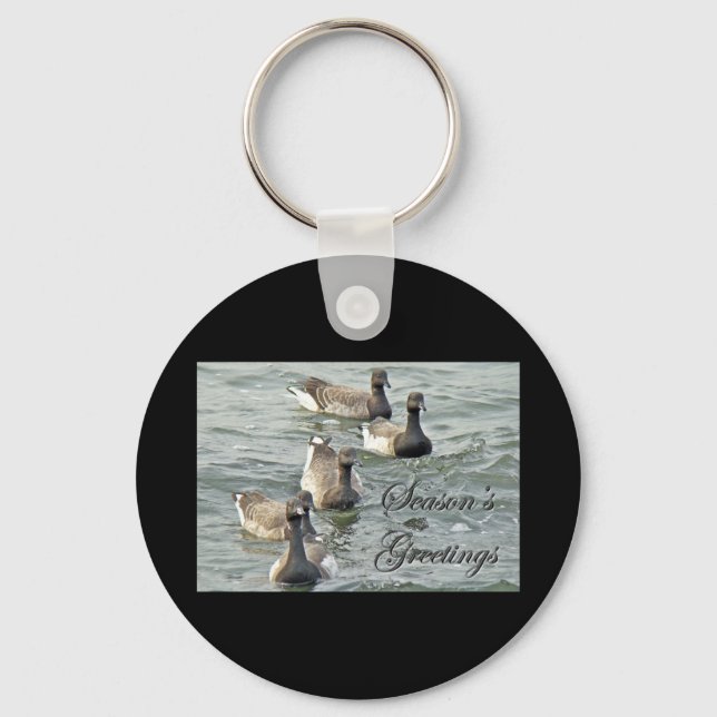 Greetings Series of Atlantic Brant Geese Nyckelring (Framsida)