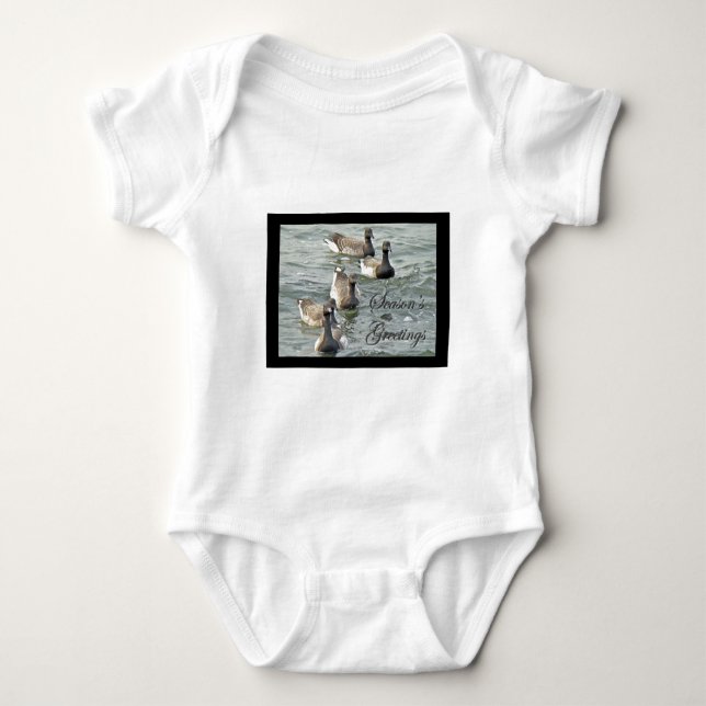 Greetings Series of Atlantic Brant Geese T-shirt (Framsida)