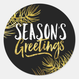 Greetings Stickers från guld Glitter Runt Klistermärke