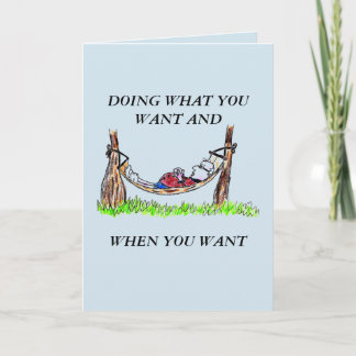 GREETKORT - HAMMOCK OCH LYCKLIG PENSION KORT