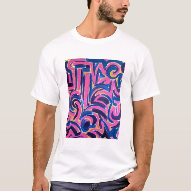 Greffiti-Hand målade Brushstrokes T Shirt (Framsida)