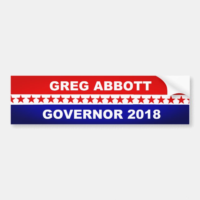 Greg Abbott Texas regulator 2018 Bildekal (Framsidan)