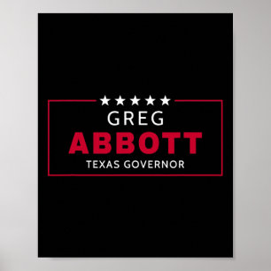 Greg Abbott Val Texas Guvernör Republikansk Blå Poster