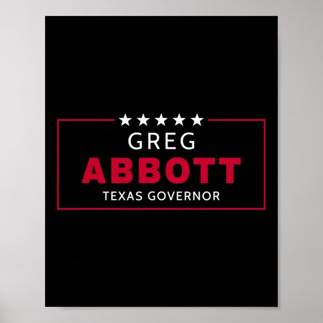 Greg Abbott Val Texas Guvernör Republikansk Blå Poster (Framsidan)