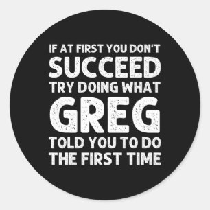 GREG Gift Namn Personlig, , Roligt jul Runt Klistermärke