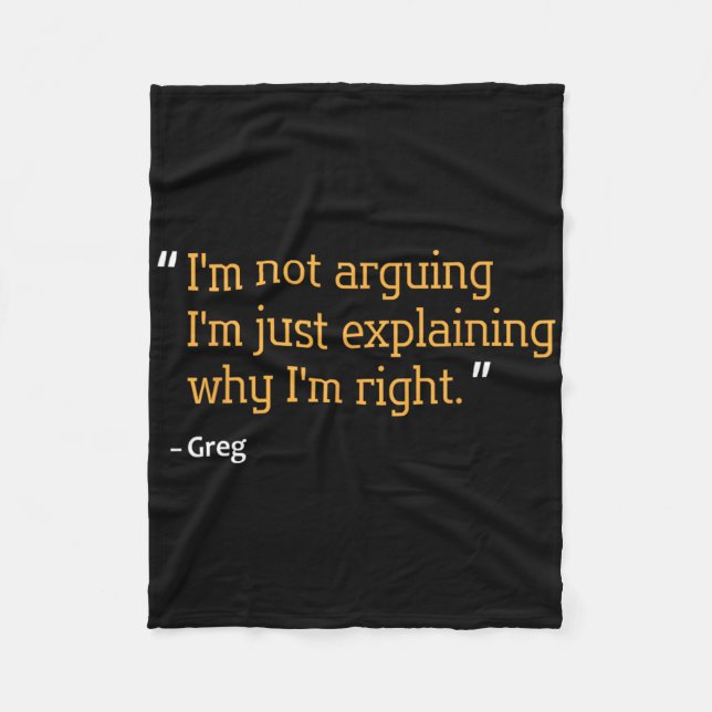 Greg Gift Quote Funny Birthday Personlig Namn I Fleecefilt (Framsidan)
