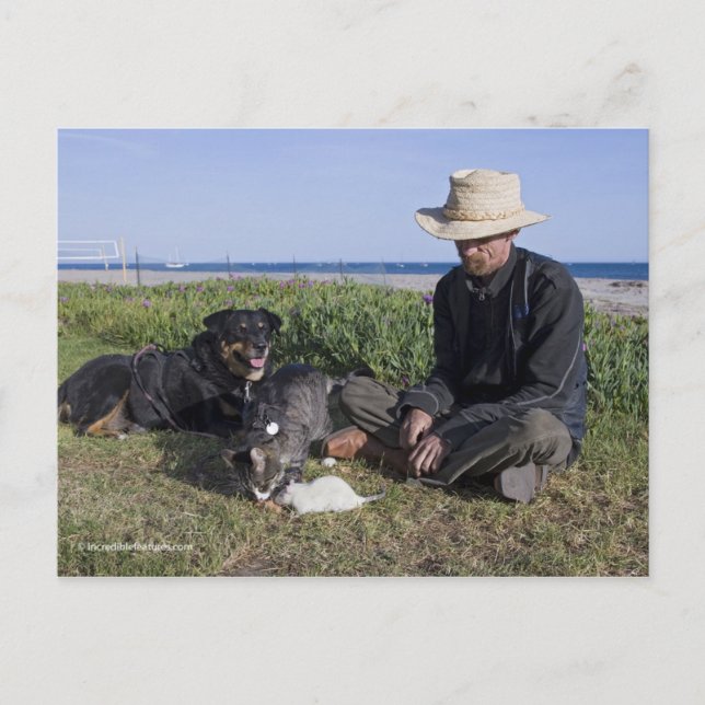 Greg Pike with Booger, Kattunge och Mousey Vykort (Framsida)