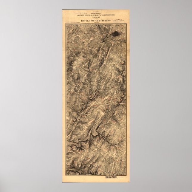 Gregg & Stuart's Cavalry Battle of Gettysburg Kart Poster (Framsidan)