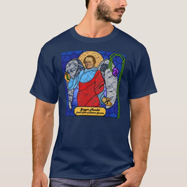 Gregor Mendel - målat glass Tee Shirt (Framsida)