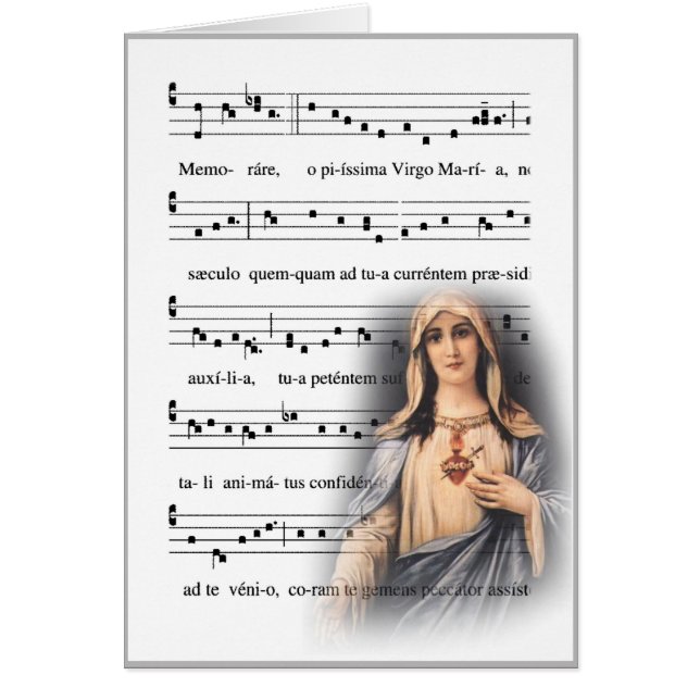 Gregorian Chant Memorare Music Virgin Mary OBS Kort (Framsidan)
