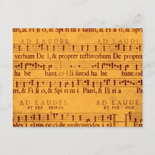 Gregorian chant Music score Vykort