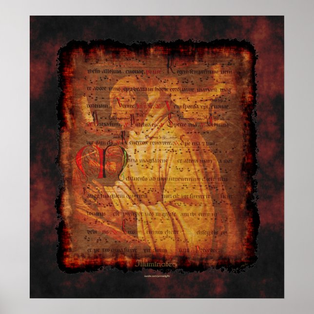 Gregorian Munk & Chant Music Religiösa Art Skriv u Poster (Framsidan)