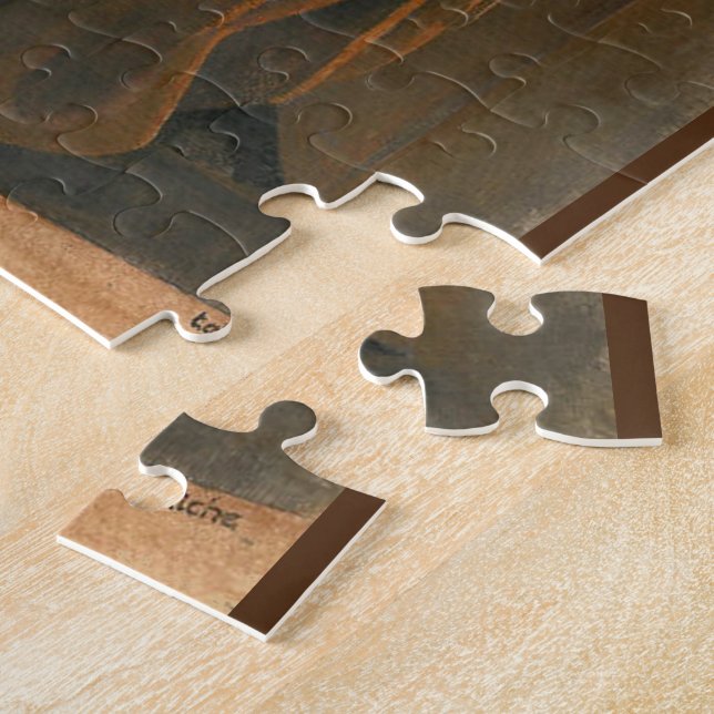 Gregorian Munk in Prayer Wearing Hooded Cassock Pussel (Sidan)