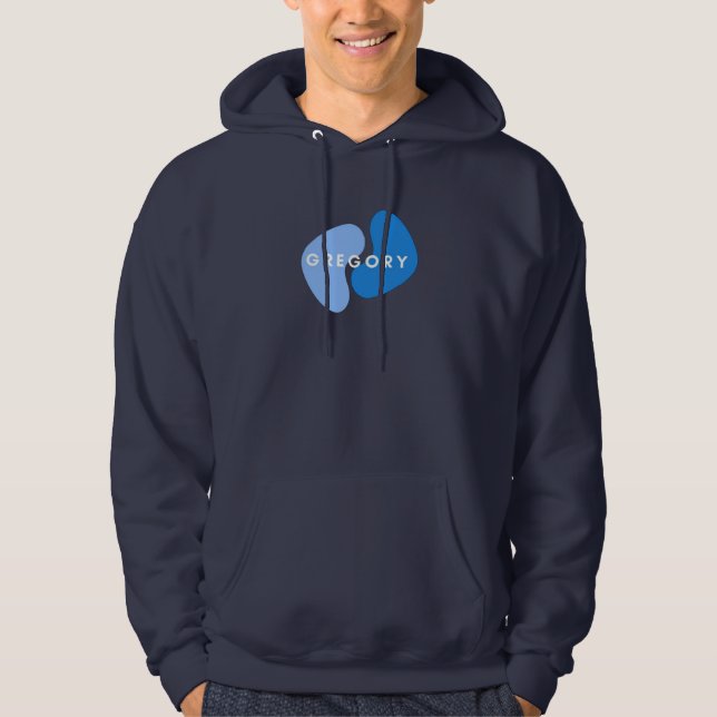 ’Gregory Blue’ Navy Hoodie (Framsida)