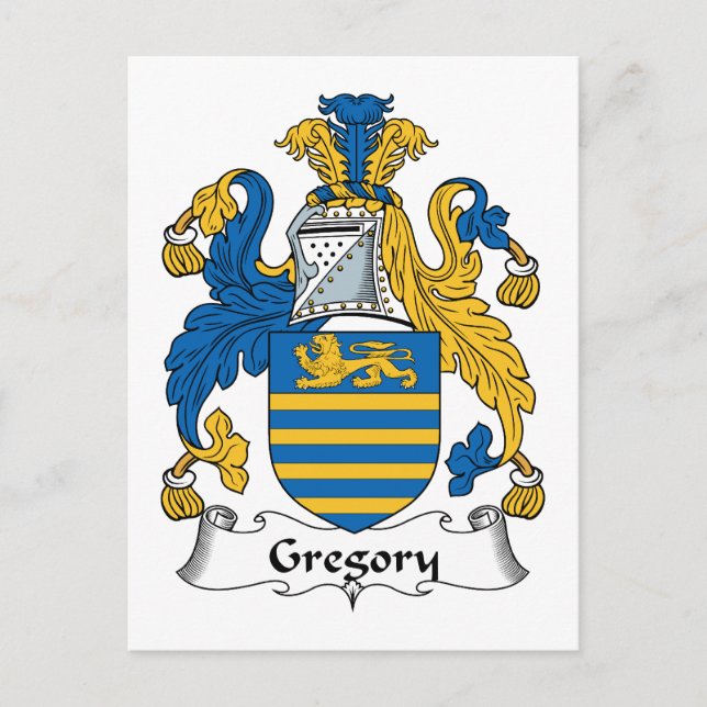 Gregory Family Crest Vykort (Framsida)