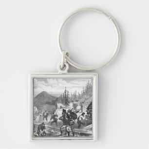 Gregory guld- Diggings, Colorado Fyrkantig Silverfärgad Nyckelring