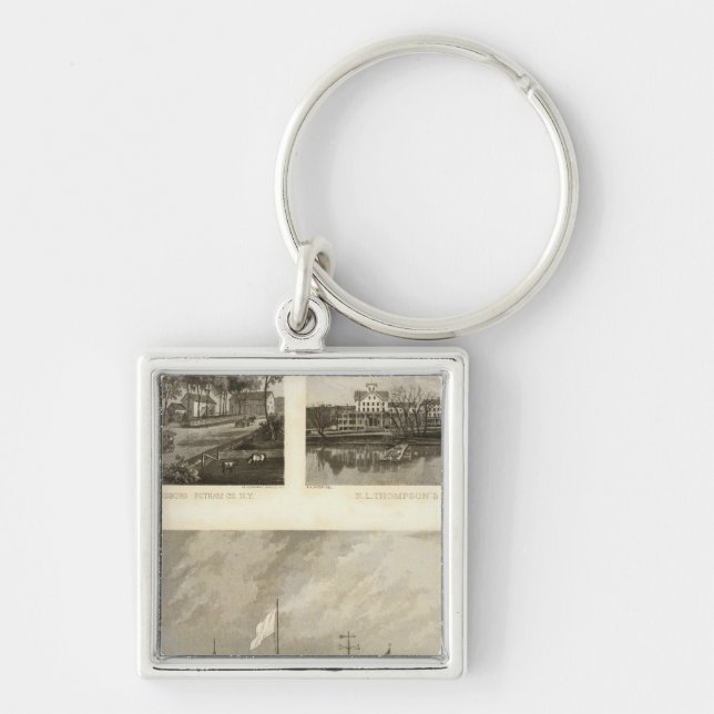 Gregory House, Doane, Thompson Fyrkantig Silverfärgad Nyckelring (Framsidan)