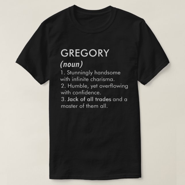 Gregory name, Editable name, Custom name T Shirt (Design framsida)