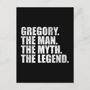 Gregory namn, Gregory Mannen Myten Legenden Vykort