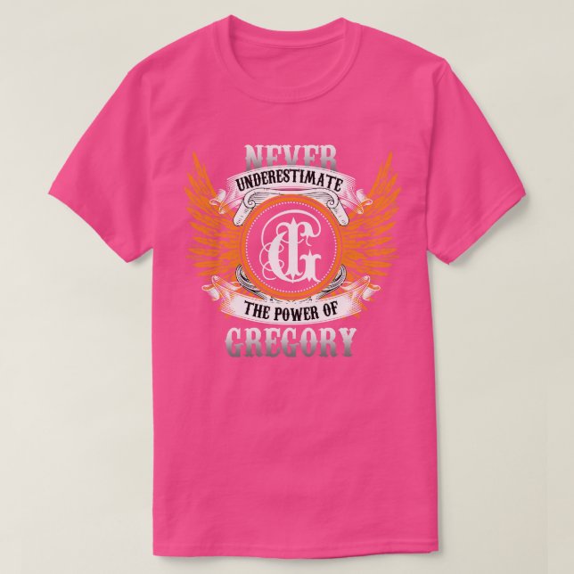 Gregory Namn Shirt underskattar aldrig kraften O T (Design framsida)